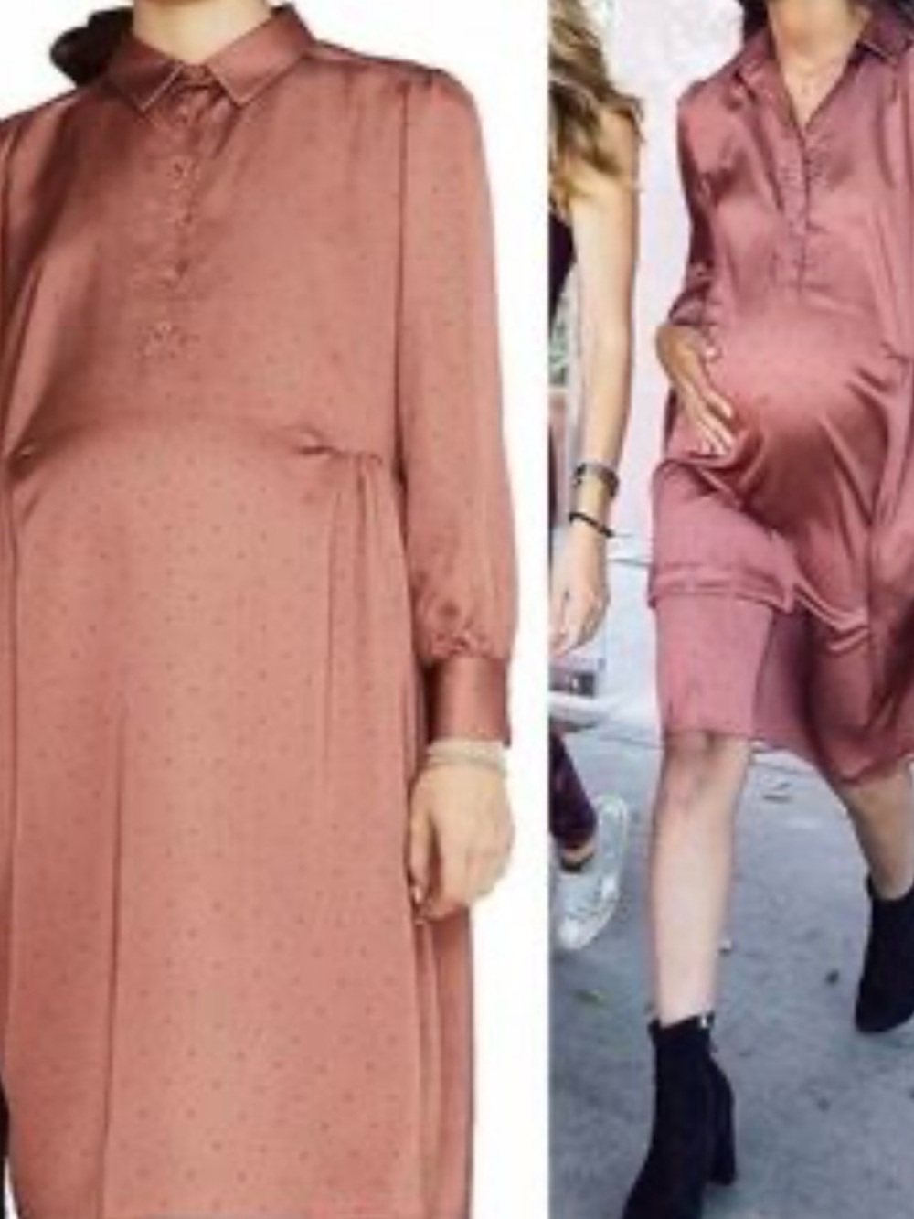 Hatch The Clara Dress in Blush French Dot